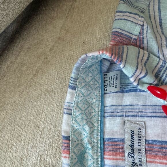 tommy bahama Barbados Breeze Costa Stripe Stretch-Linen Shirt - Picture 4 of 4